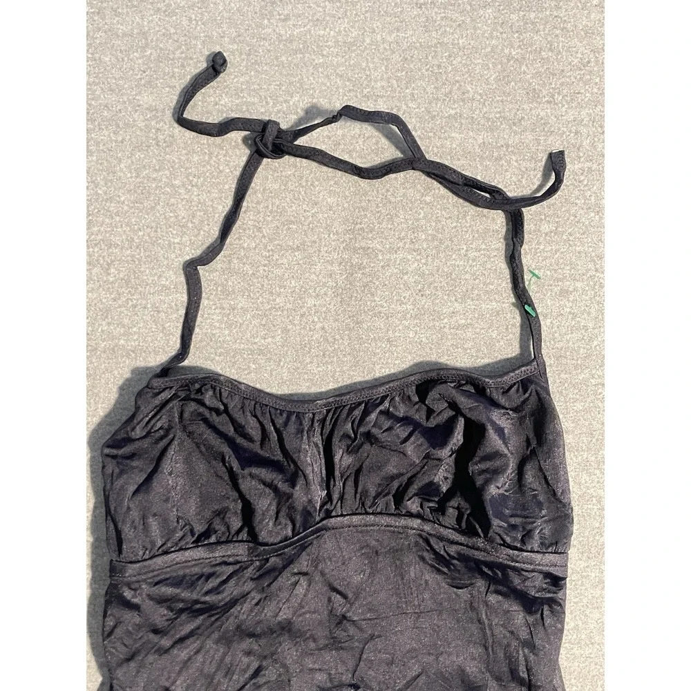 J Crew One Piece Swimsuit Black Classic Minimal Halter‎ Strap Swim Solid Womens